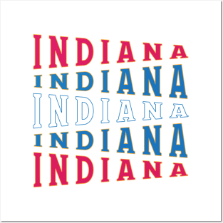 TEXT ART USA INDIANA Posters and Art